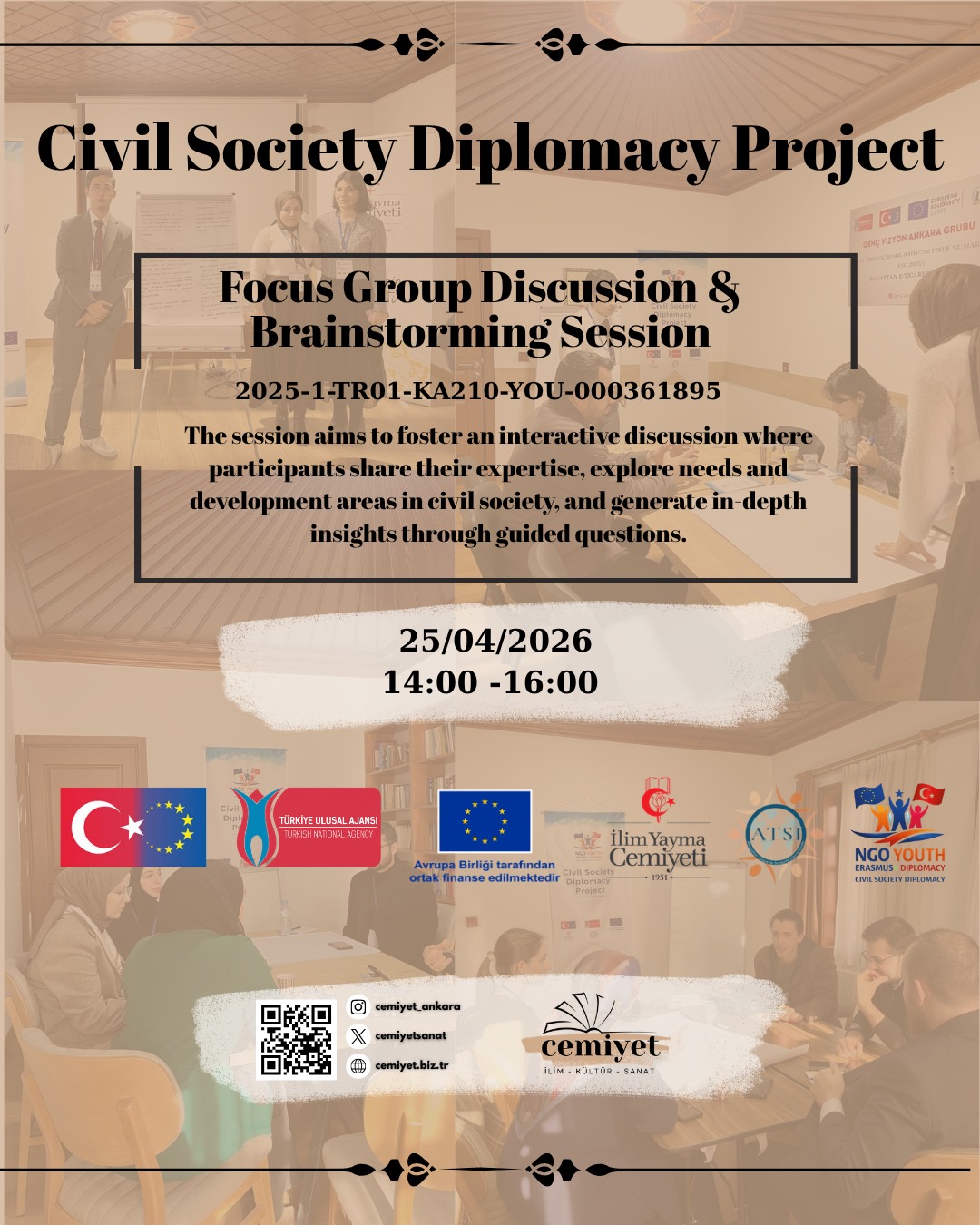 📌 Sivil Toplum Diplomasi Projesi – Odak Grup Görüşmesi & Beyin Fırtınası Oturumu